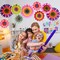 9 Pieces Spring Flower Hanging Paper Fans Decorations Flower Paper Fans Classroom Decorations Springtime Bloom Colorful Floral Ceiling Wall Garland for Spring Flower Themed Party Supplies Classroom Decor